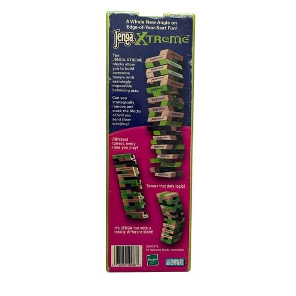 Jenga Xtreme Parker Brothers 2003 Tower Building Game Blocks Wood 51 Blocks - Picture 7 of 10